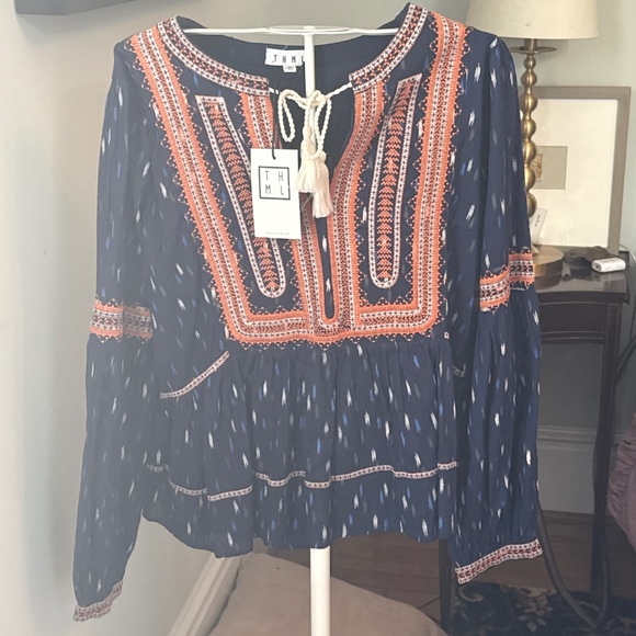 THML tasseled peasant blouse. NWT‎ . Retail 94 - Picture 1 of 8
